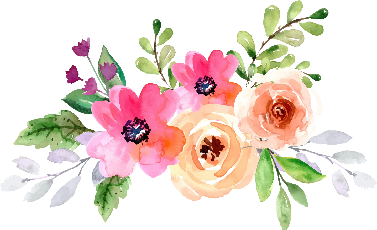 Floral Bouquet Watercolor Cutout